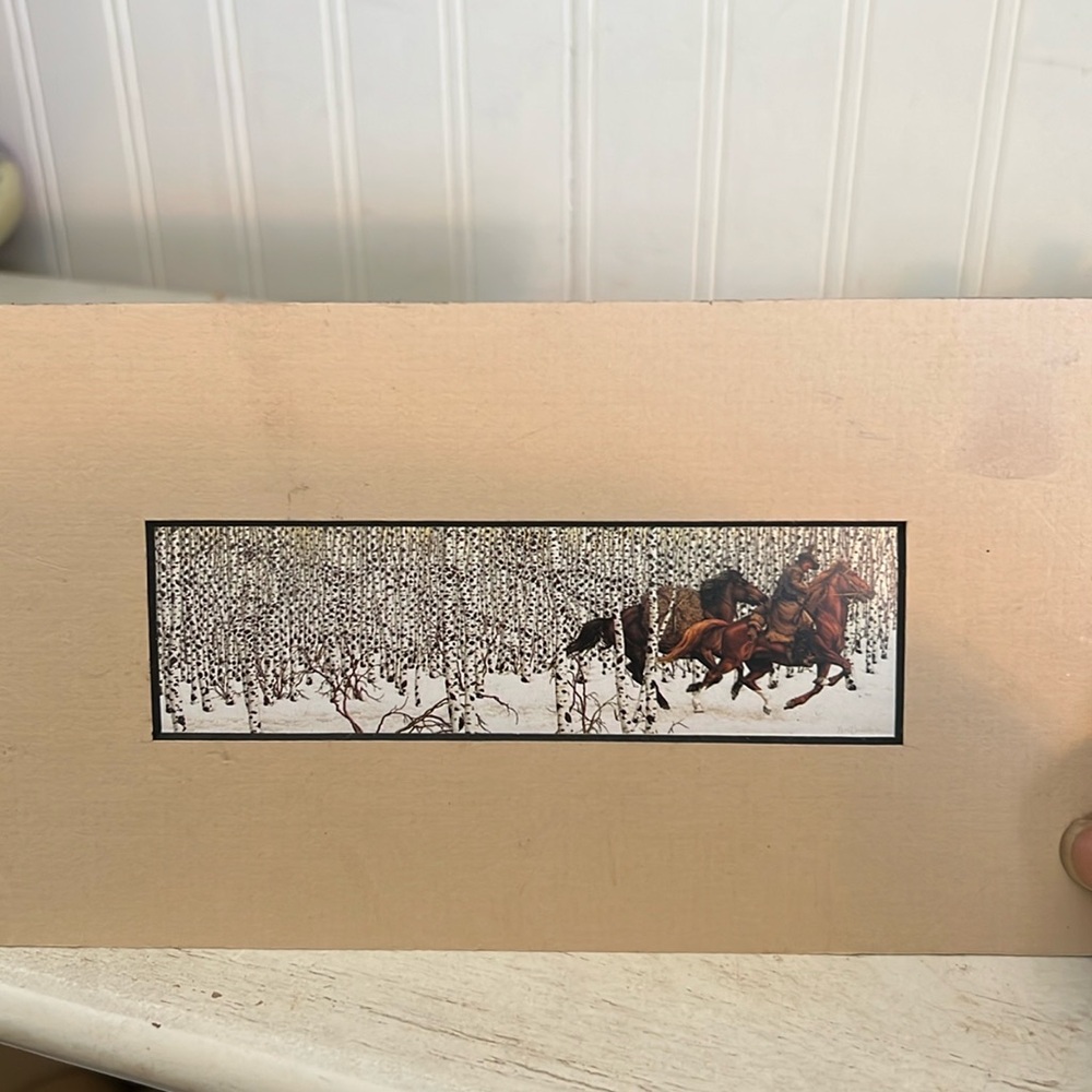 Bev Doolittle matted sacred ground horse print 5” x 9”